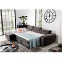 Corner sofa Elgrayson R, Velvetmat 10, black, H98x275x205cm