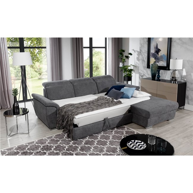 Corner sofa Eltrevisco L, Soft 11, black, H100x272x216cm