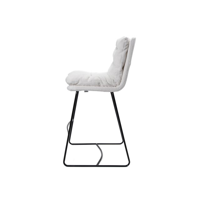 Bar chair Teddy, white, H109x60.5x43cm,seat height 80cm