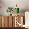 Table lamp Rabbit, golden/green, E14 5W(MAX), 68x23x26cm