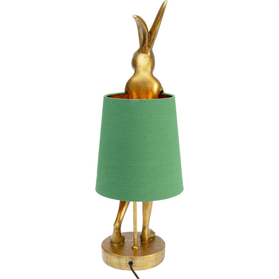 Table lamp Rabbit, golden/green, E14 5W(MAX), 68x23x26cm