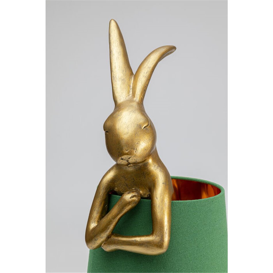 Table lamp Rabbit, golden/green, E14 5W(MAX), 68x23x26cm