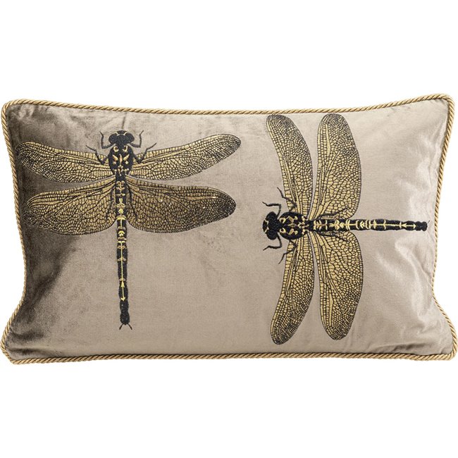 Cushion Glitter Dragonfly, brown, 50x30cm