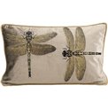 Cushion Glitter Dragonfly, brown, 50x30cm