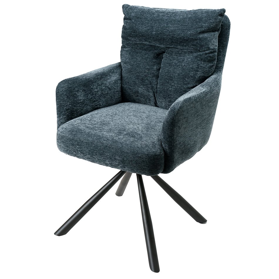 Dinner chair Aringo, dark blue, swivelling 180, 95x63x57cm