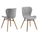 Dining chair Atilde, set of 2 pcs, light grey, H82.5x47x53cm, seat height 46cm