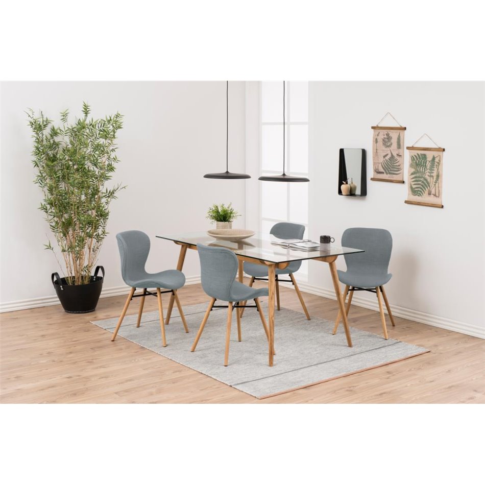 Dining chair Atilde, set of 2 pcs, light grey, H82.5x47x53cm, seat height 46cm