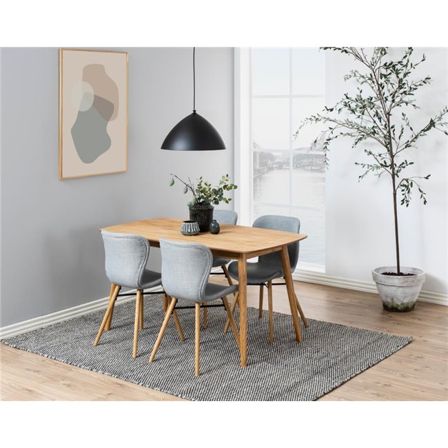 Dining chair Atilde, set of 2 pcs, light grey, H82.5x47x53cm, seat height 46cm