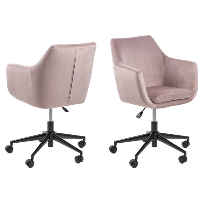 Office chair Aron, dusty rose, H91x58x58cm, seat height 44-54cm