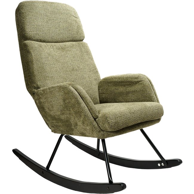 Rocking chair Amelia, green, 107x95x66cm, seat high 48cm