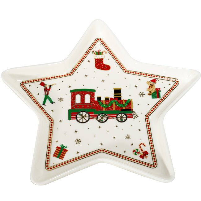 Dish in porcelain D19,5 cm in colour box POLAR EXPRESS