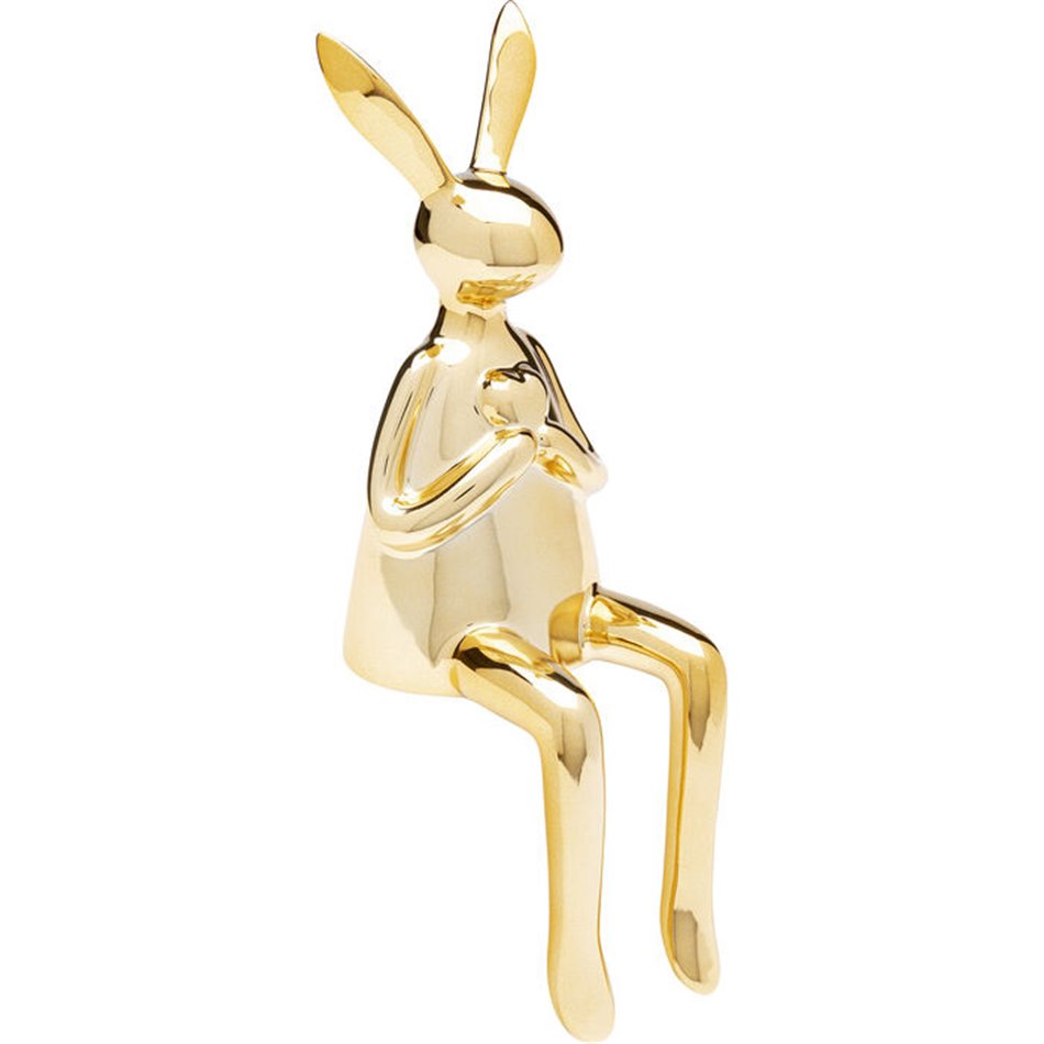 Deco figurine Rabbit Heart, golden, 29x12x9.5cm