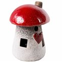 Mushroom LED, ceramic, red, 11x8x8cm