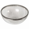 Glass hammered bowl Oliva w/ beaded stand, D25x11cm