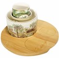 Apperatizers serving set Ceylon, bamboo/porcelain, H9.2 D22cm