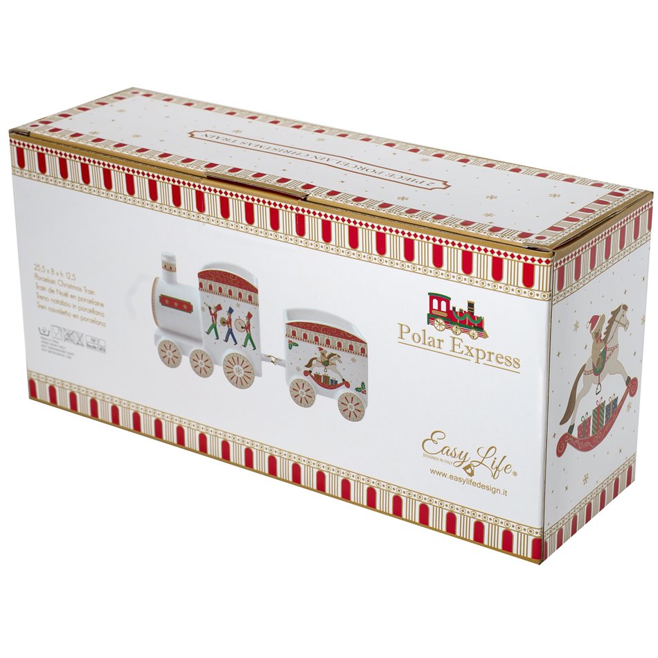 2 pcs Porcelain Christmas train, 12.5x25x8cm, 2pcs.