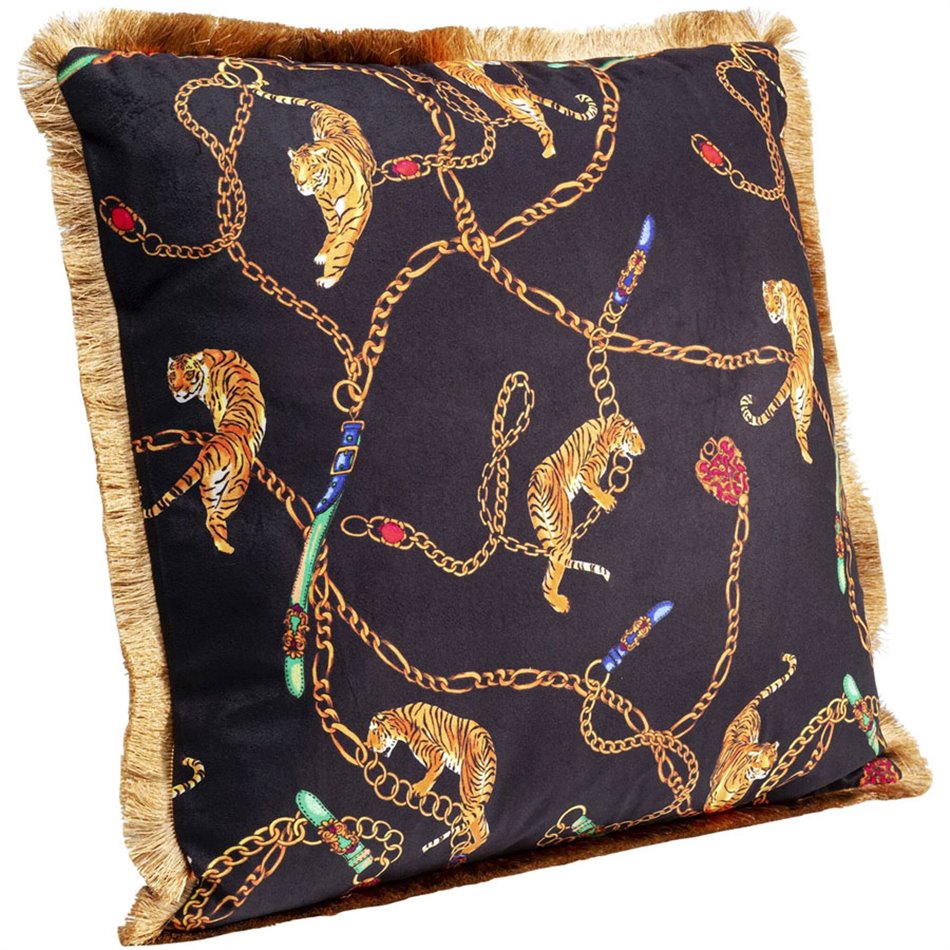 Decorative pillow Tiger Chain Black, 45x45cm