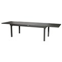 Table Lapiazza, 12-seater extendable, graphite/grey color, aluminium, H75,5x100x200-320cm