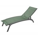 Sun lounger Labonao, olive/graphite color, aluminium/textilene, H84,5x64x171cm