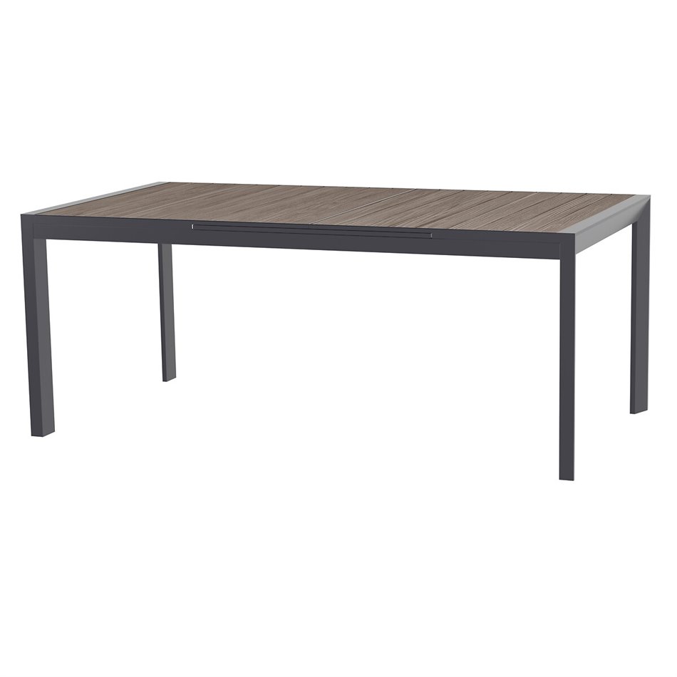 Table Laevasion, 10-seater, extendable, gray/graphite color, aluminium, H77x110x214-274cm