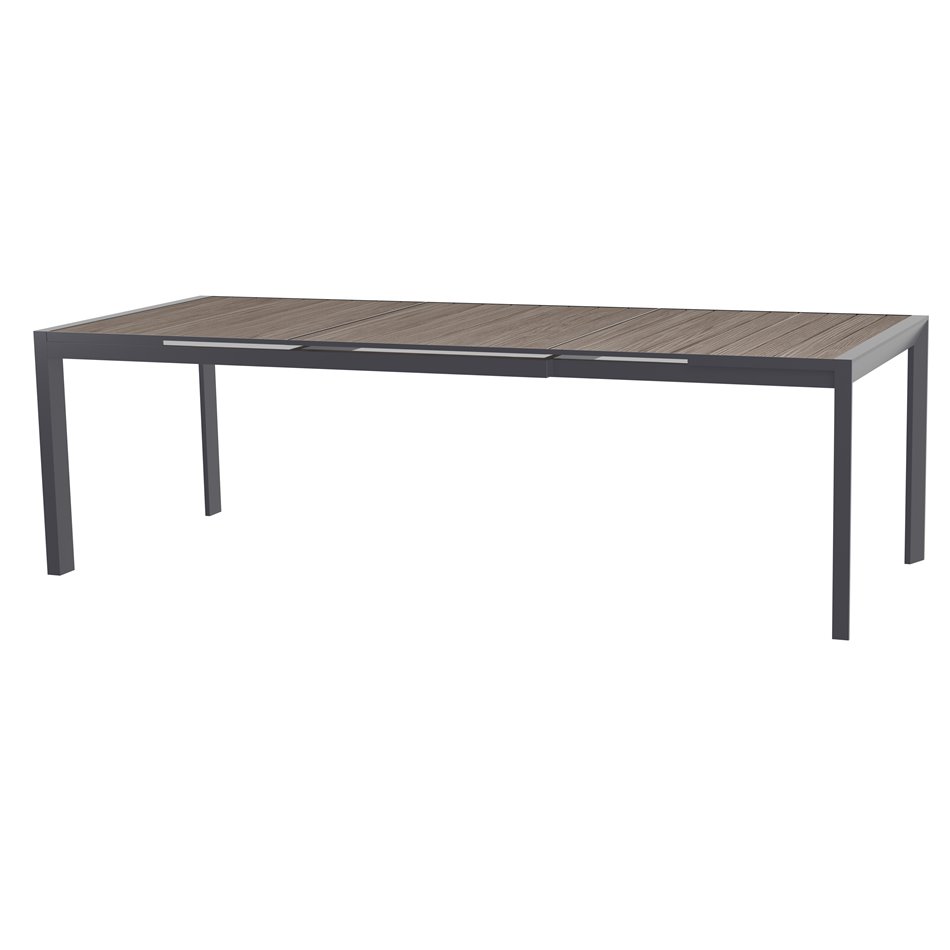 Table Laevasion, 10-seater, extendable, gray/graphite color, aluminium, H77x110x214-274cm