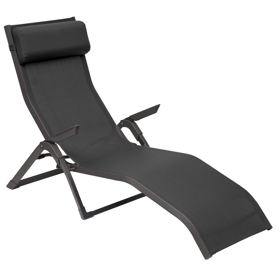 Sun lounger Ladecima, folding, anthracite color, H90x64x142cm