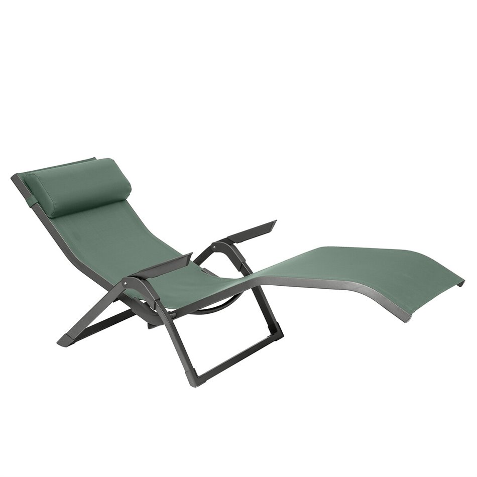 Sun lounger Ladecima, folding, olive color, H90x64x142cm