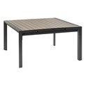 Table Laevasion, 10-seater, extendable, gray/graphite color, aluminium, H77x142x142-202cm