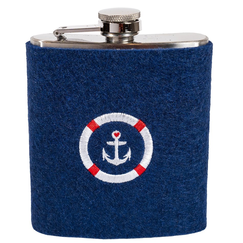 Hip flask Anchor, steel, 12.5x10x.3cm