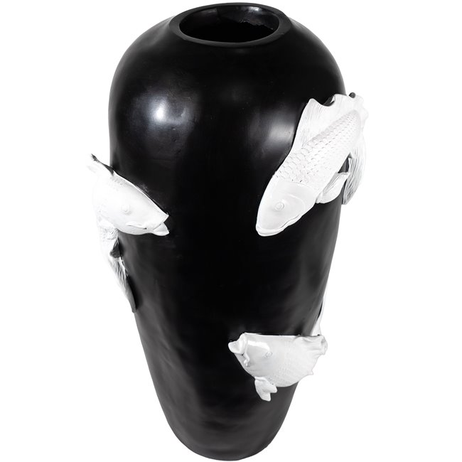 Floor vase Koi Fish, poly, black, H73  D35cm