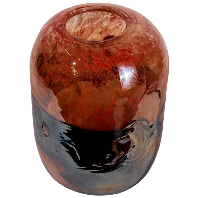 Vase Apart, glass, orange/rose, H27 D20cm