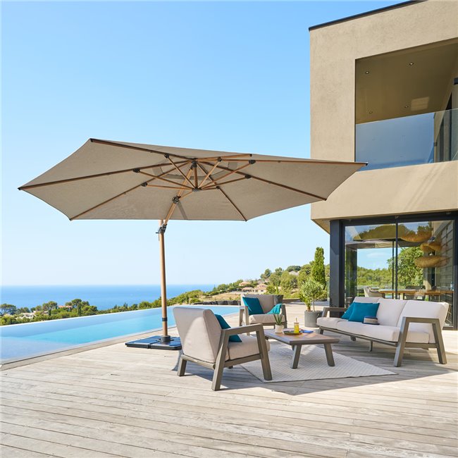 Parasol Latikeo platinum color, H263x300x420cm