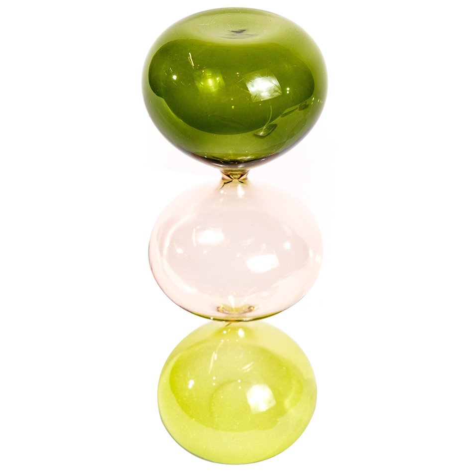 Glass sand timer 3 colors, H22 D8.9cm