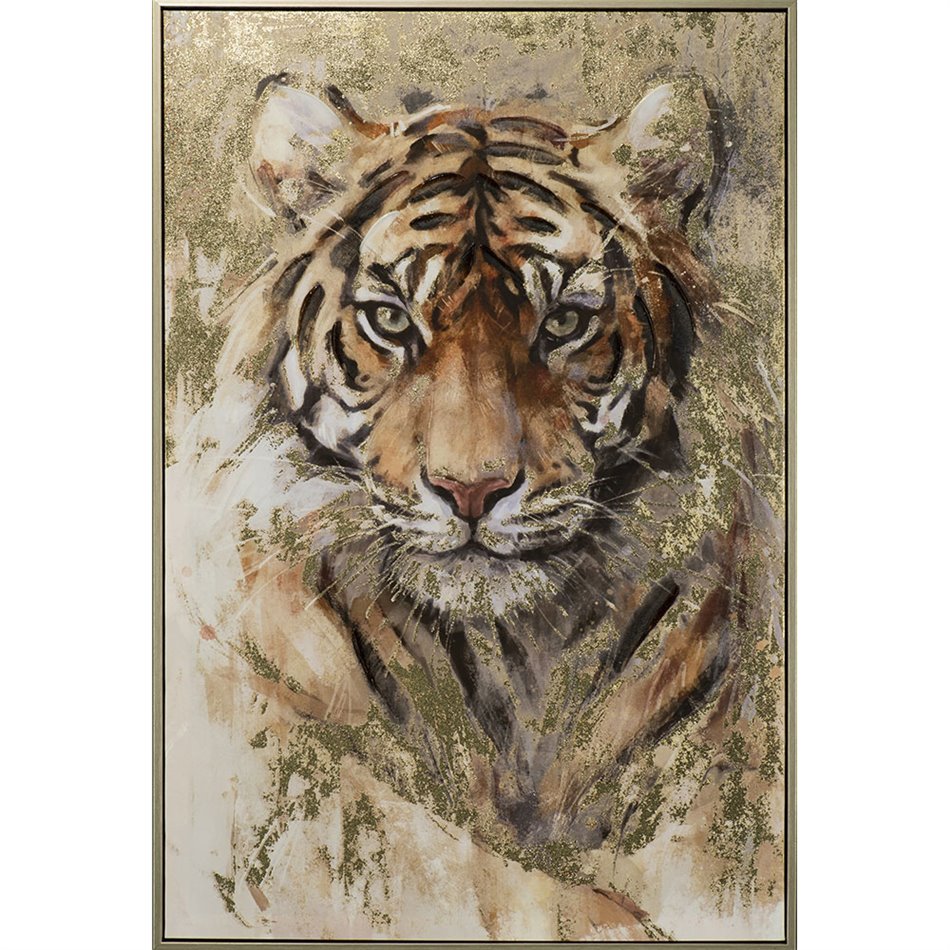 Acrylic painting Young Tiger, 62.5x92.5cm