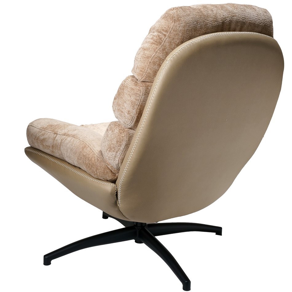 Armchair Vincento with footstool, pink-beige, 92.5x78.5xH100cm, seat H 47cm