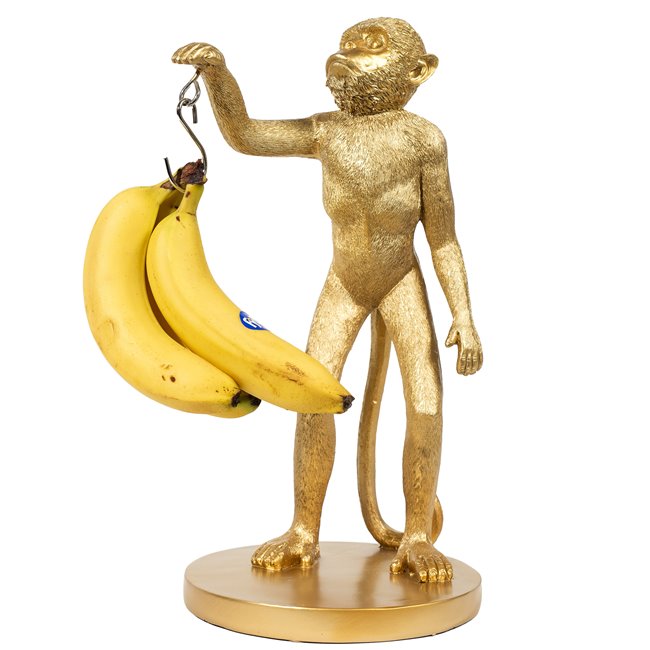 Monkey banana holder, gold, H40x20x20cm