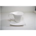 Porcelain cup with saucer, H9.5xD9cm, 14x14cm, 300 ml