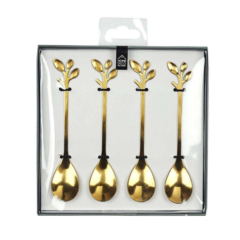 Dessert spoons set 4, gold color, 1.3x12.3x2.3cm