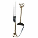 Cake server set with Reindeer handle,32cm,28cm