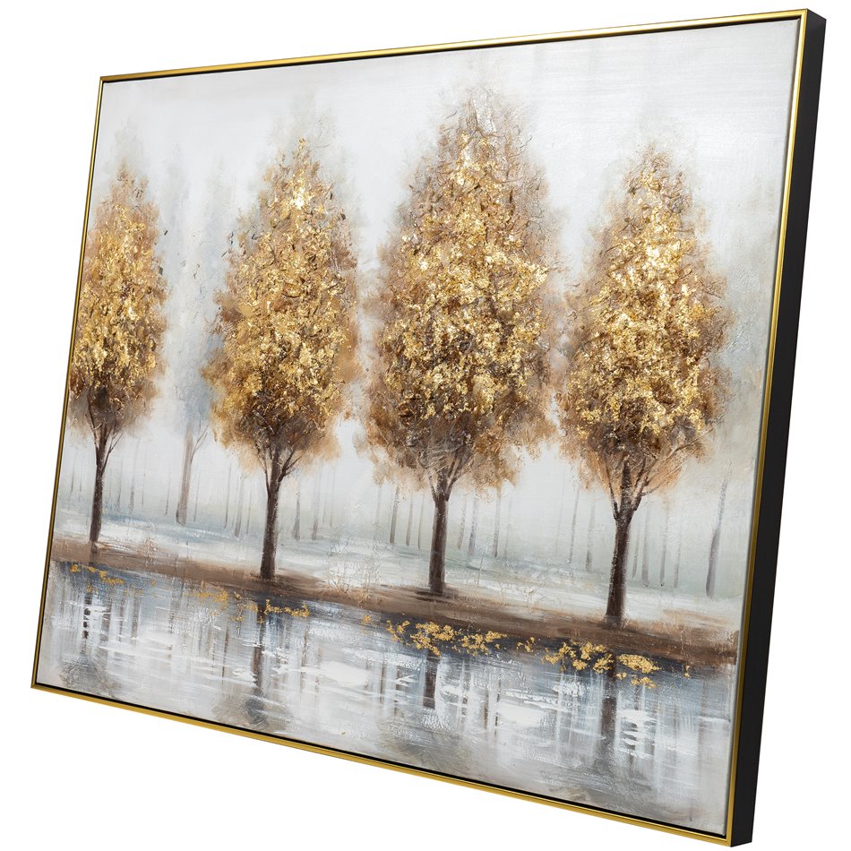 Acrylic painting Golden Trees, 122.5x92.5cm