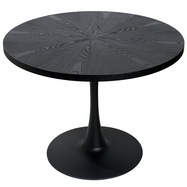 Dining table Torino, black veneer, D100xH76cm