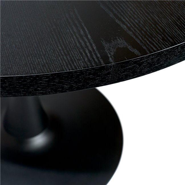 Dining table Torino, black veneer, D100xH76cm