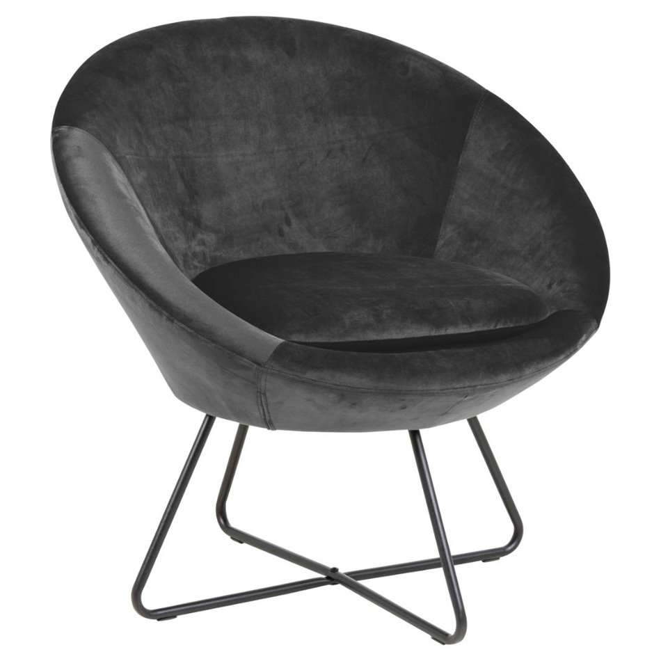 Loung chair Acent, tumehall värv, H81x82x71cm, istumisosa kõrgus 47cm