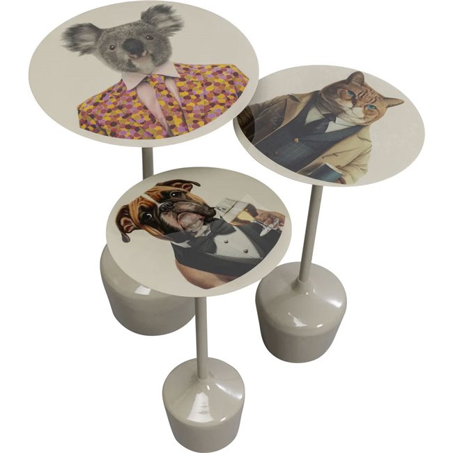 Side table Business Animal set of 3, D30cm H49cm