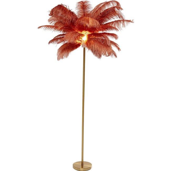 Floor lamp Feather Palm, rusty red, H165cm, E27 35W(MAX)