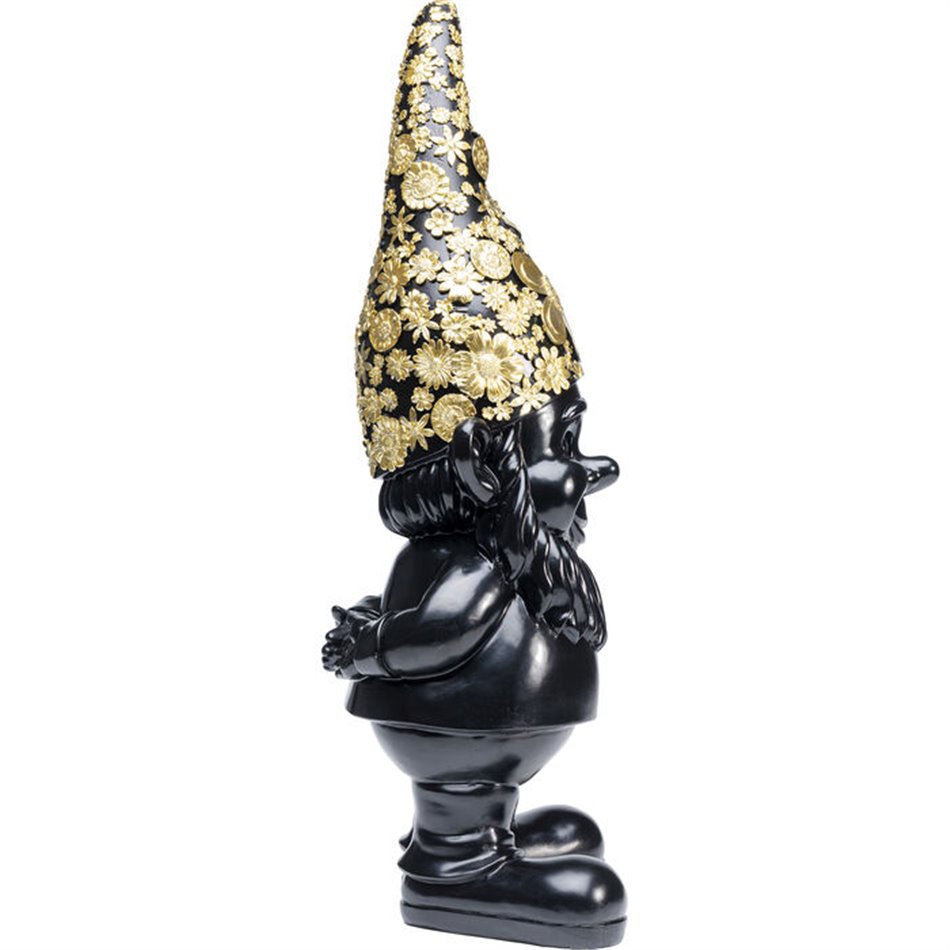 Decorative figure Gnome, black/golden, H61x20x23cm