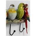 Coat rack Exotic birds, 5 hooks, H24x54x6.5cm