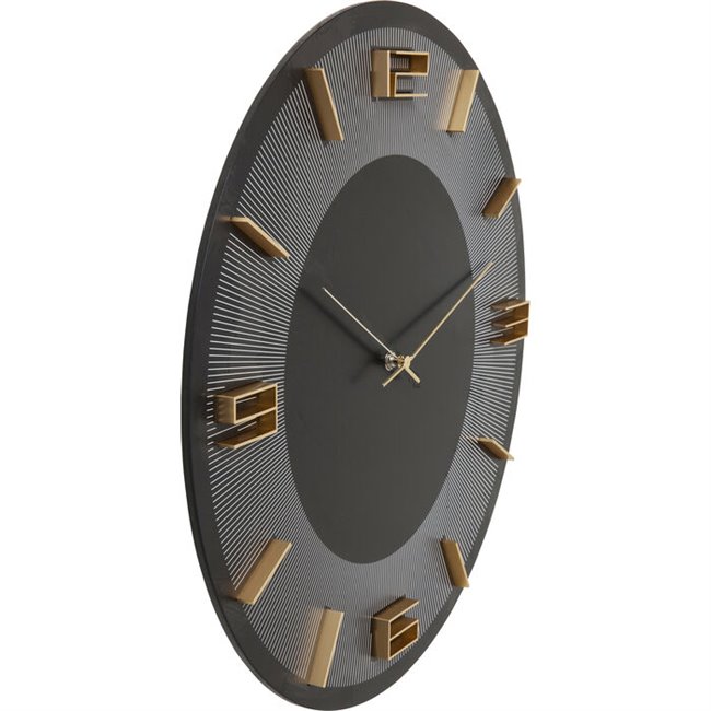 Wall clock Leonardo, black/gold, D49cm