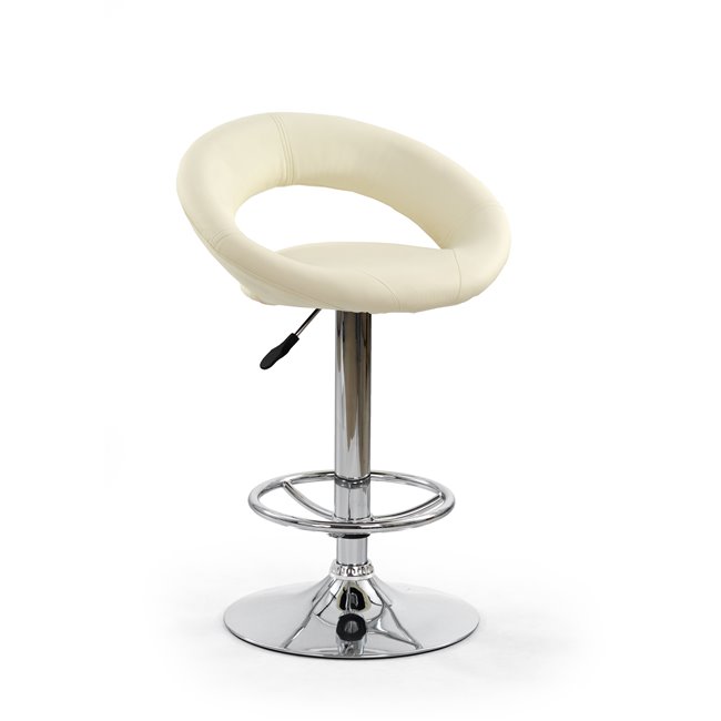 Bar stool Hyvalon, cream, eco leather/steel, H80-102x46x54cm, seat H60-82cm