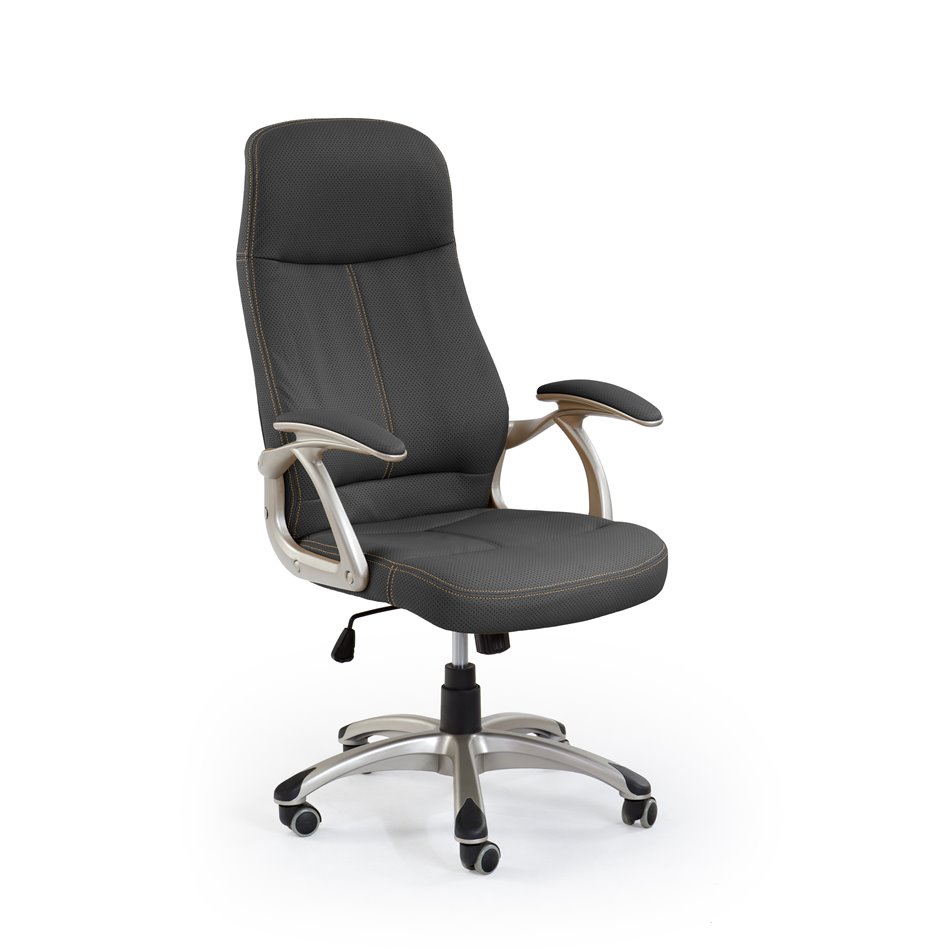 Office chair Hedison, black eco leather, H111-118x64x70cm